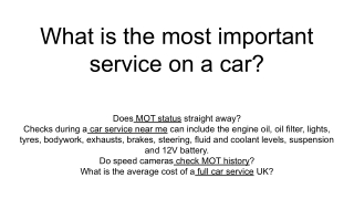 What is the most important service on a car_