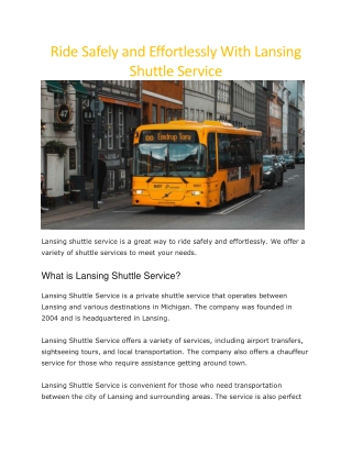 shuttle service lansing mi