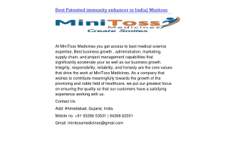 Best Patented immunity minitoss