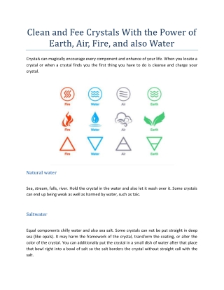 Clean and Fee Crystals With the Power of Earth, Air, Fire, and also Water