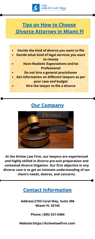 Tips on How to Choose  Divorce Attorney in Miami Fl