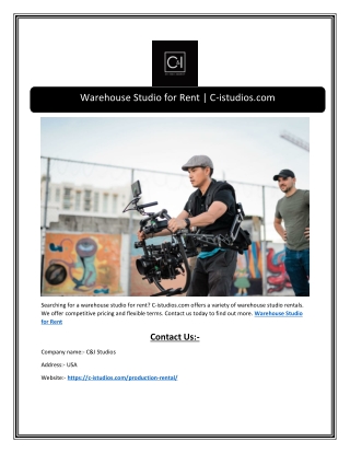 Warehouse Studio for Rent  C-istudios