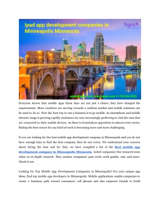 Ipad app development companies in Minneapolis Minnesota