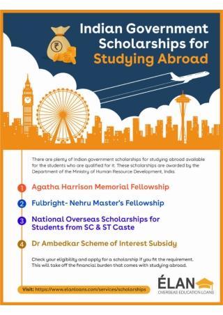 Indian Government Scholarship to Study Abroad for Indian Students