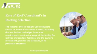 Role of Roof Consultant's in Roofing Selection (1)