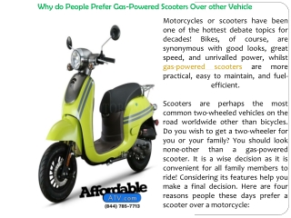 Why do People Prefer Gas-Powered Scooters Over other Vehicle