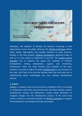Top 5 Best Tools For Devops Development