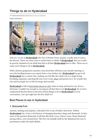 Things to do in Hyderabad