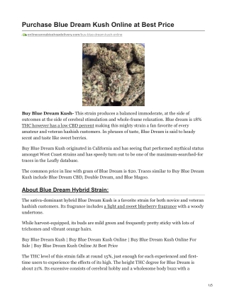 onlinecannabisshopdelivery.com-Purchase Blue Dream Kush Online at Best Price