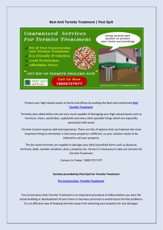 Best Anti Termite Treatment