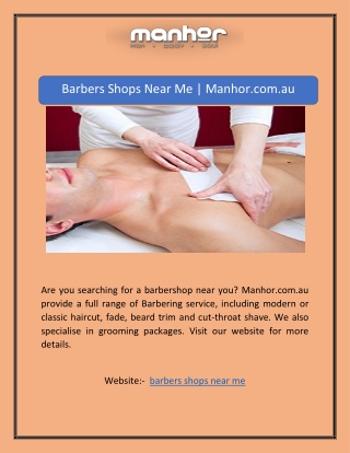 Barbers Shops Near Me | Manhor.com.au