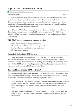 Top 10 CSAT Softwares in 2022