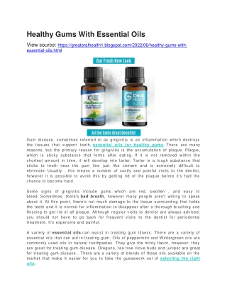 Healthy Gums With Essential Oils