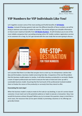 VIP Mobile Number