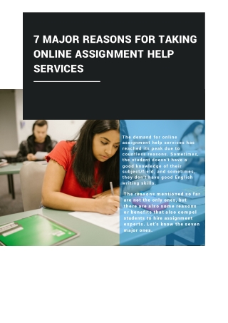 7 Major Reasons for Taking Online Assignment Help Services (1)