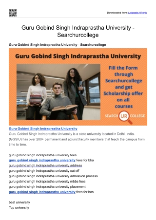 Guru Gobind Singh Indraprastha University - Searchurcollege
