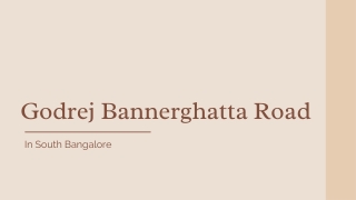 Upcoming Godrej Bannerghatta Road In South Bengaluru | PDF