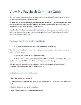 View My Paycheck Complete Guide