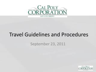 Travel Guidelines and Procedures