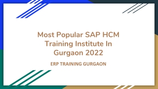 Most Popular SAP HCM Training Institute In Gurgaon 2022