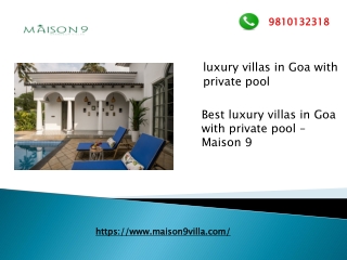 Best luxury villas in Goa with private pool – Maison 9
