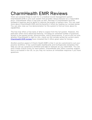 CharmHealth EMR Reviews