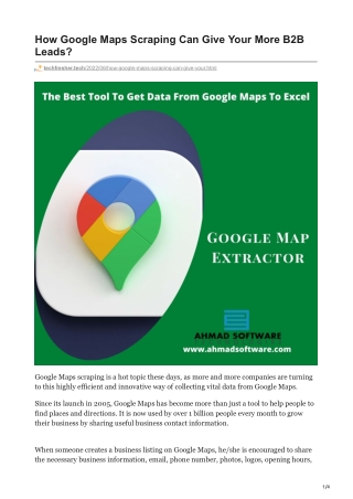 1How Google Maps Scraping Can Give Your More B2B Leads