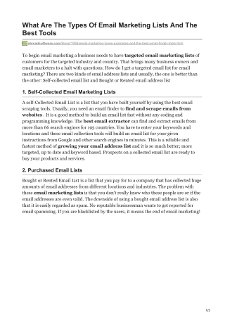 What Are The Types Of Email Marketing Lists And The Best Tools