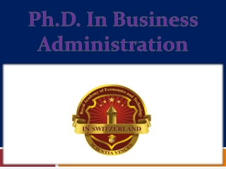 Ph.D. In Business Administration