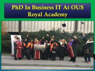 PhD In Business IT At OUS Royal Academy