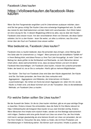Facebook Likes kaufen