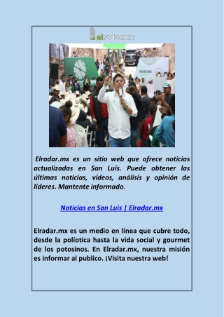 Noticias en San Luis  Elradar.mx