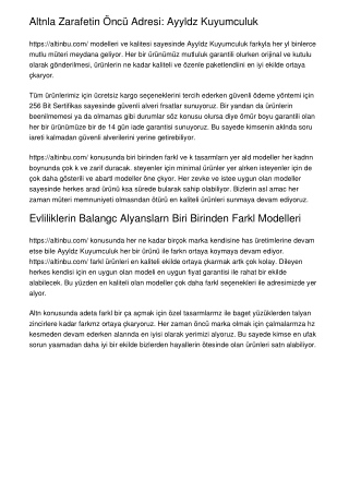Altınla Zarafetin Öncü Adresi: Ayyıldız Kuyumculuk