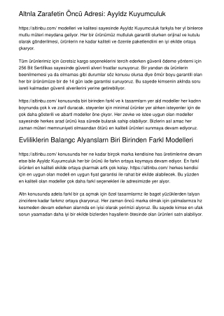Altınla Zarafetin Öncü Adresi: Ayyıldız Kuyumculuk