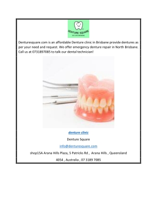 Affordable Dentures Clinic in Brisbane