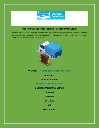 Free Furniture Collection Scotland