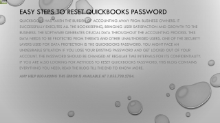 An easy method to Reset QuickBooks Password