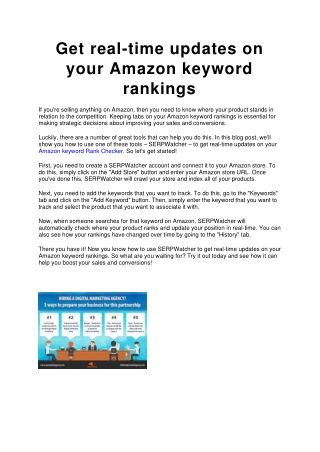 Get real-time updates on your Amazon keyword rankings