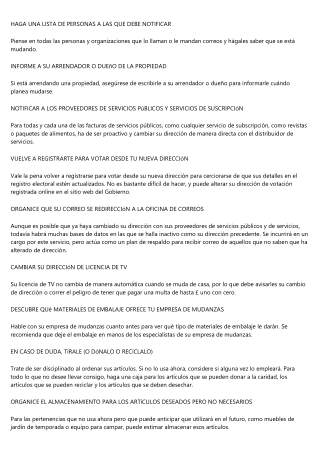 Prosigue nuestros consejos para una mudanza perfecta