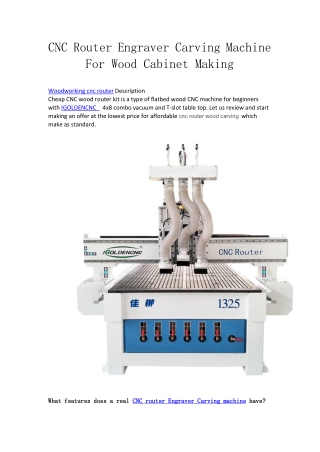 CNC Router Engraver Carving Machine For Wood Cabinet Making