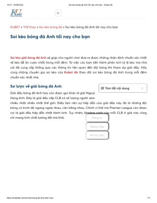 Soi kèo bóng đá Anh tối nay cho bạn - Kubet Ab
