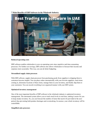 Best Trading erp software in UAE