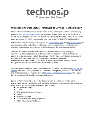 Why Should You Use Laravel Framework to Develop Healthcare App_.docx