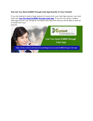 How Can You Send $10000 Through Cash App Directly To Your Friends?