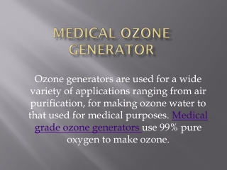 Medical ozone generator