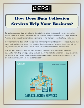 How Does Data Collection Services Help Your Business?