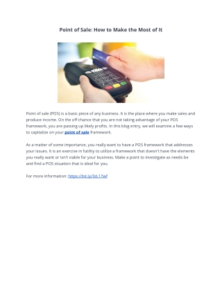 Point of Sale: How to Make the Most of It