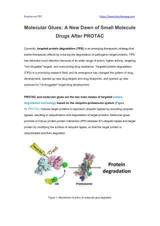 Molecular Glues A New Dawn of Small Molecule Drugs After PROTAC