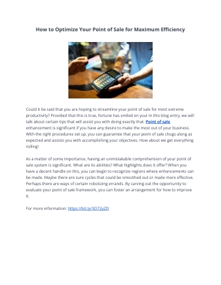 How to Optimize Your Point of Sale for Maximum Efficiency