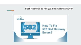 502 Bad Gateway Error